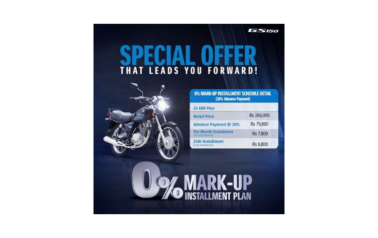 Suzuki GS150 0% Mark up Installment Plan